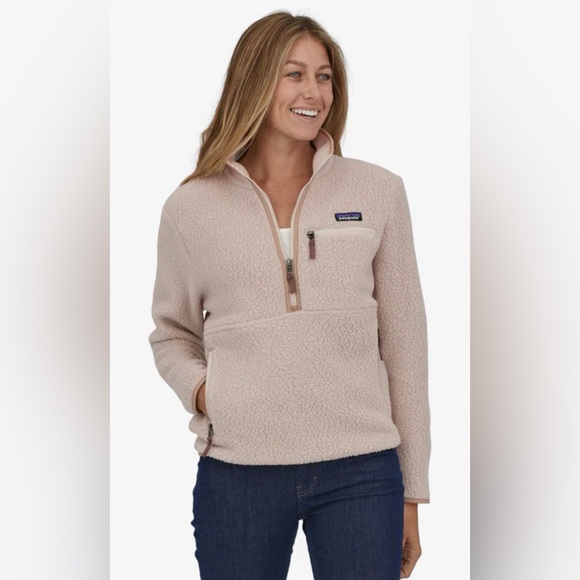 PATAGONIA WOMENS RETRO PILE FLEECE MARSUPIAL-SHROOM TAUPE! - Picture 6 of 10